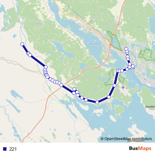 221 bus Line Map