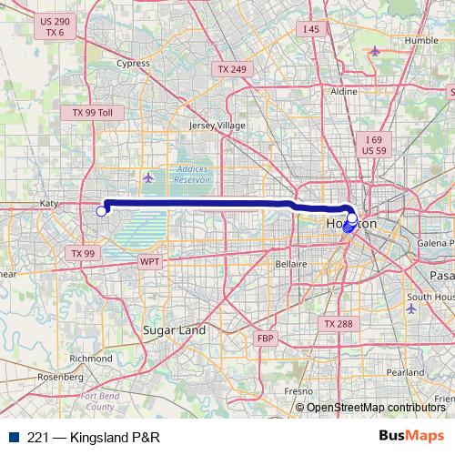 221 bus Line Map