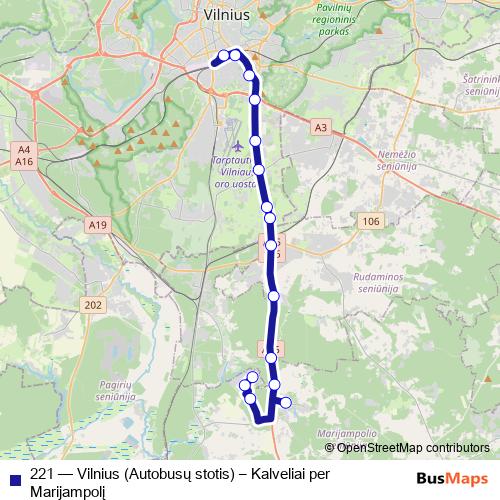 221 bus Line Map