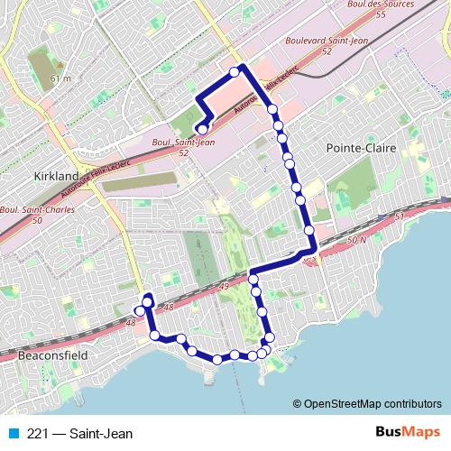 221 bus Line Map