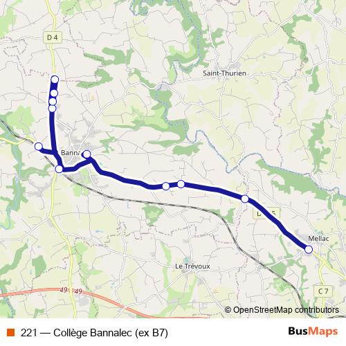 221 bus Line Map