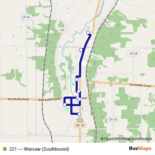 221 bus Line Map