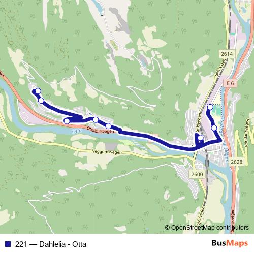 221 bus Line Map