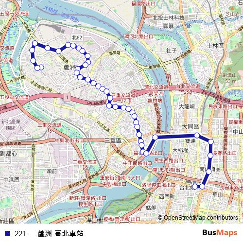 221 bus Line Map