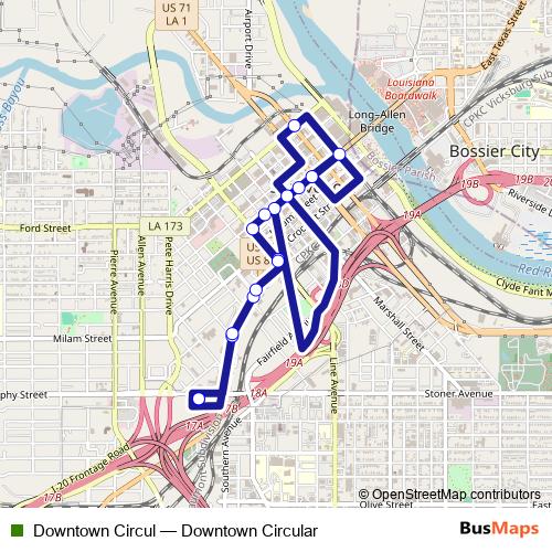 Downtown Circul bus Line Map