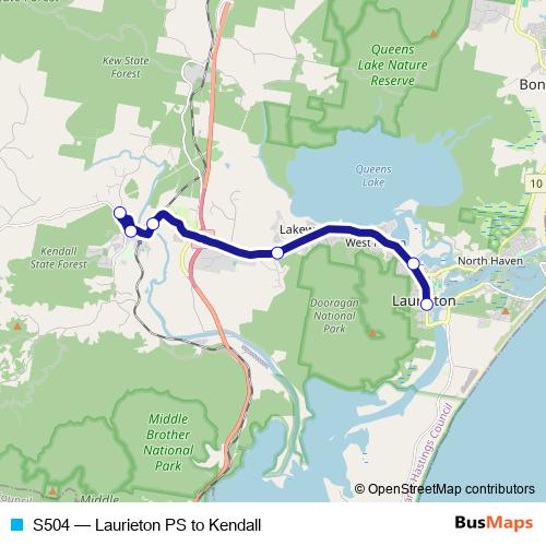 S504 bus Line Map