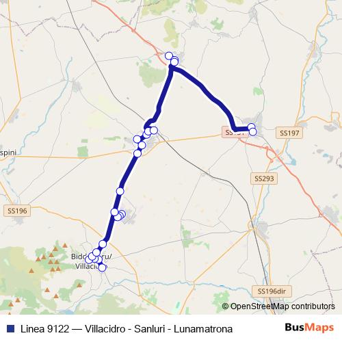 Linea 9122 bus Line Map