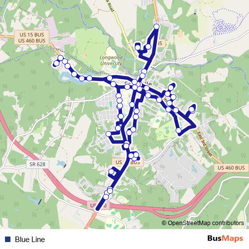 Blue Line bus Line Map