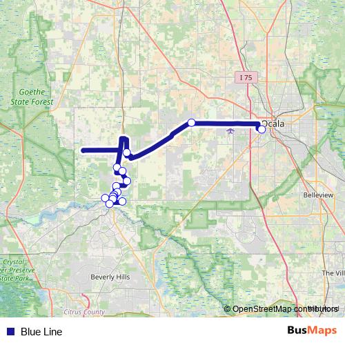 Blue Line bus Line Map