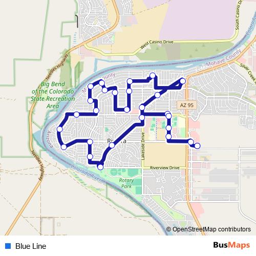 Blue Line bus Line Map