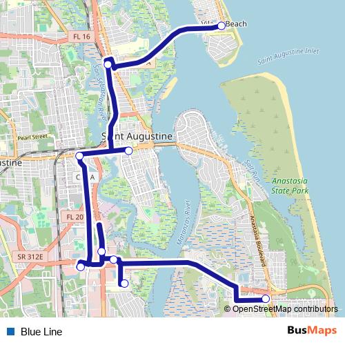 Blue Line bus Line Map