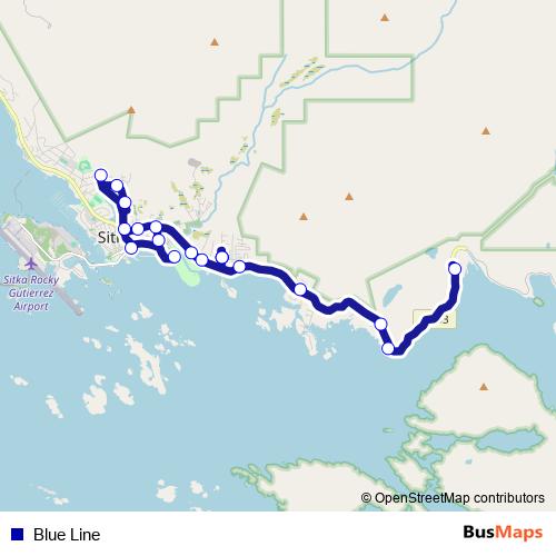 Blue Line bus Line Map