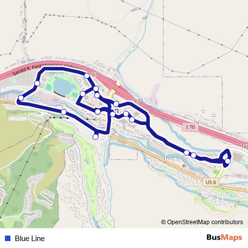Blue Line bus Line Map
