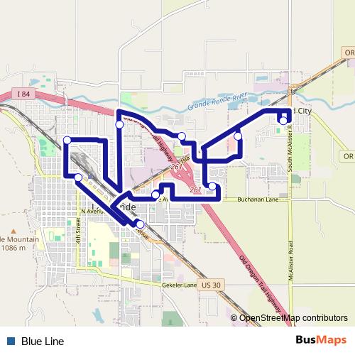 Blue Line bus Line Map