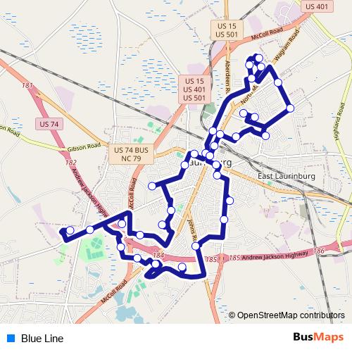 Blue Line bus Line Map