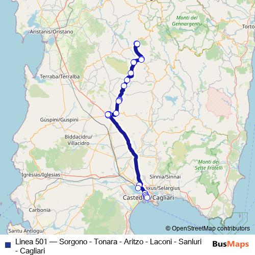 Linea 501 bus Line Map