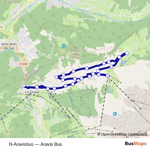 N-Aravisbus bus Line Map