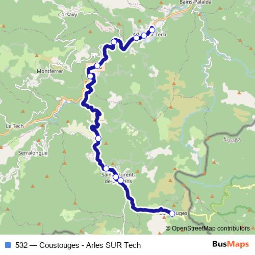 532 bus Line Map