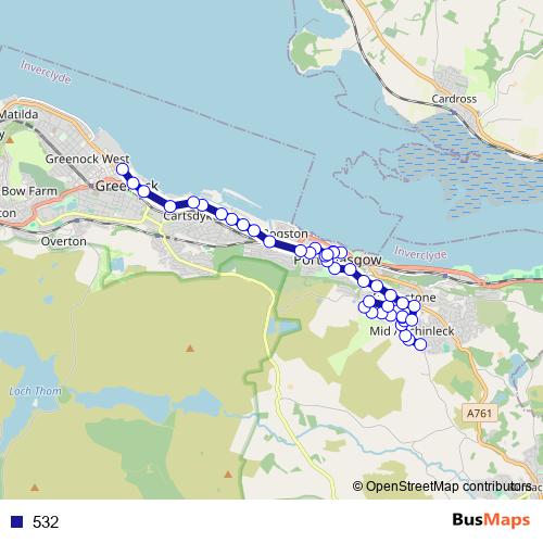 532 bus Line Map