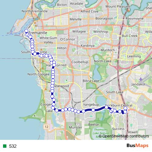 532 bus Line Map
