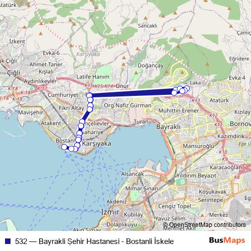 532 bus Line Map