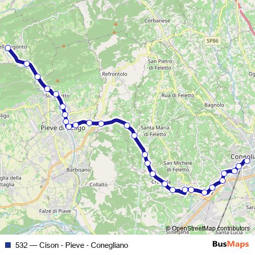532 bus Line Map