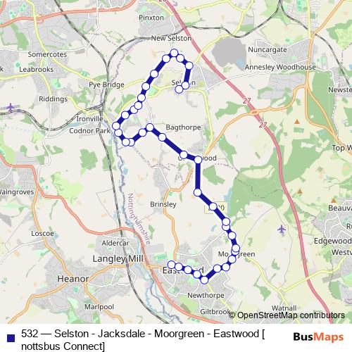 532 bus Line Map