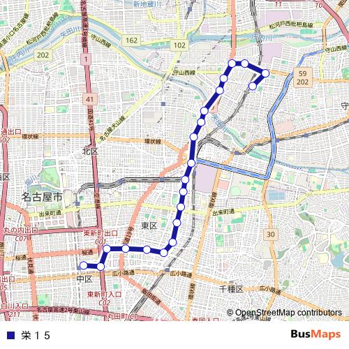 栄１５ bus Line Map