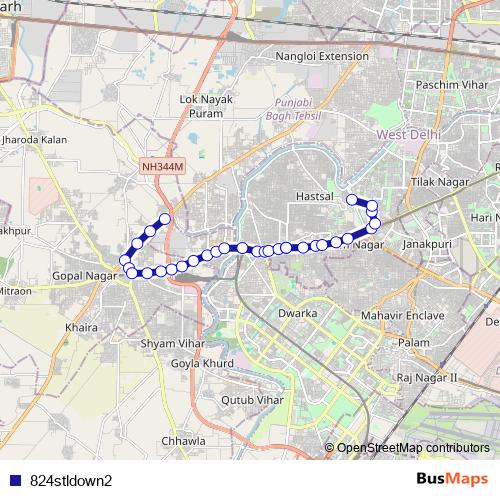 824stldown2 bus Line Map