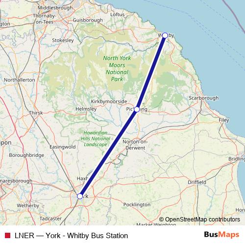 LNER bus Line Map