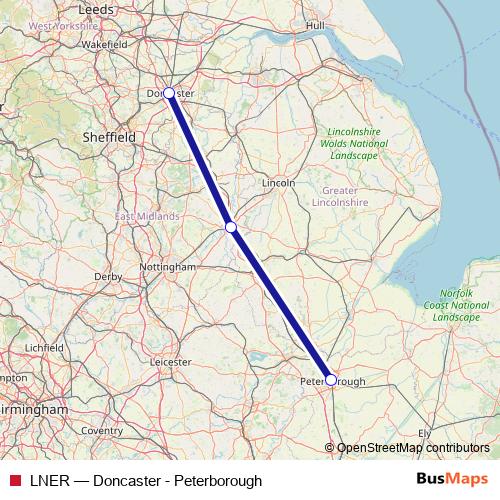 LNER bus Line Map