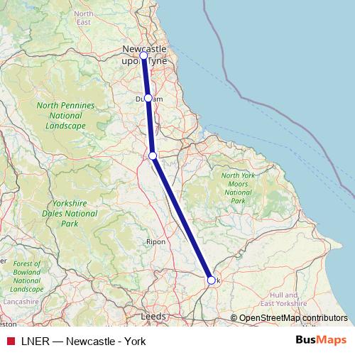 LNER bus Line Map