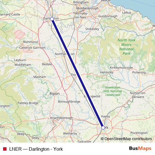 LNER bus Line Map