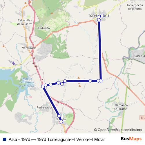 Alsa - 197d bus Line Map