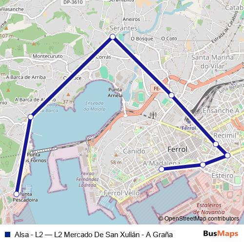 Alsa - L2 bus Line Map