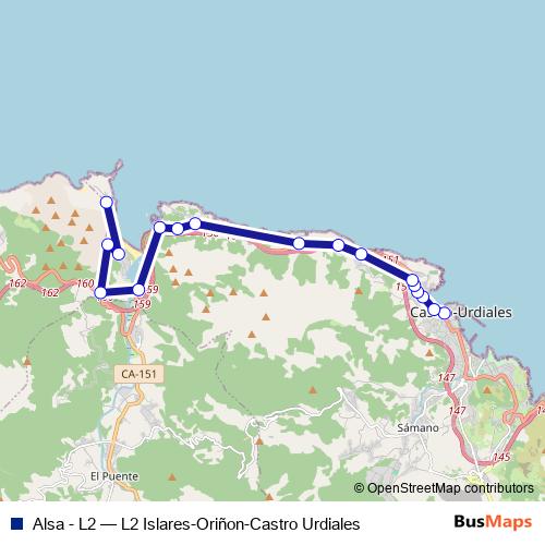 Alsa - L2 bus Line Map