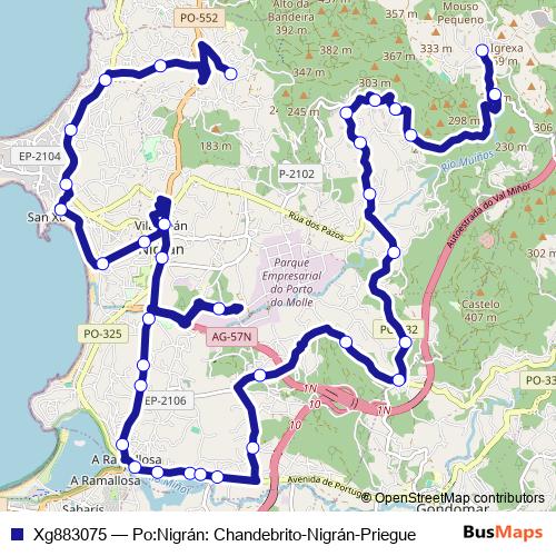Xg883075 bus Line Map