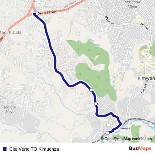 Cite Verte TO Kimuenza bus Line Map