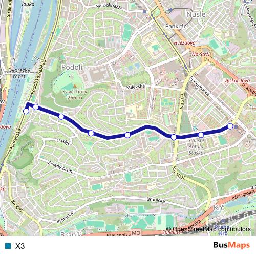 X3 bus Line Map