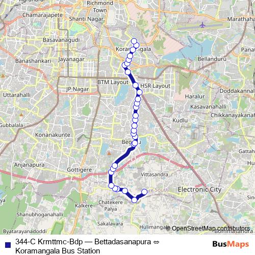 344-C Krmttmc-Bdp bus Line Map