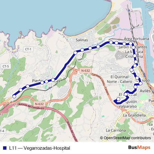 L11 bus Line Map