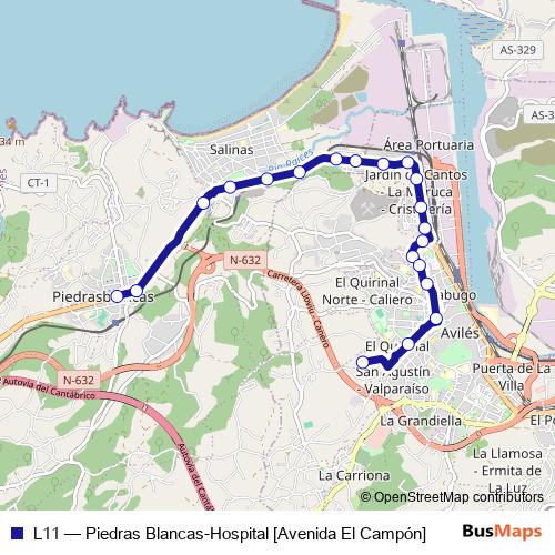 L11 bus Line Map