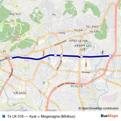 Tx LK 016 bus Line Map