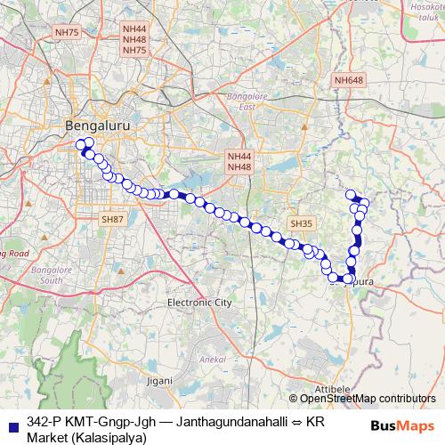 342-P KMT-Gngp-Jgh bus Line Map
