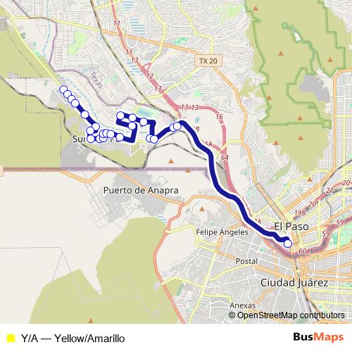 Y/A bus Line Map