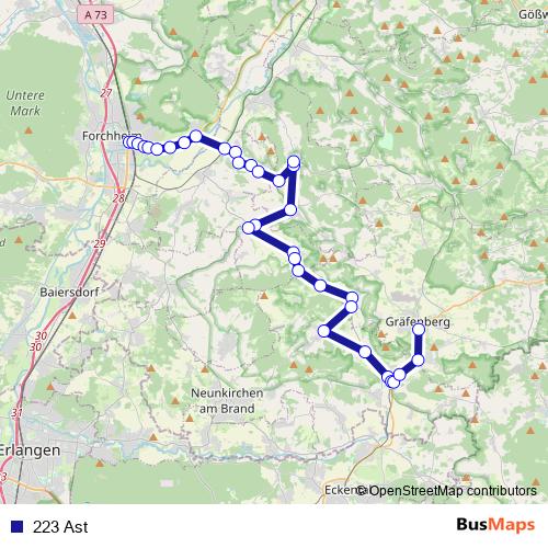 223 Ast bus Line Map