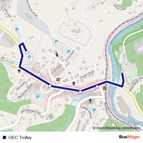 OEC Trolley bus Line Map