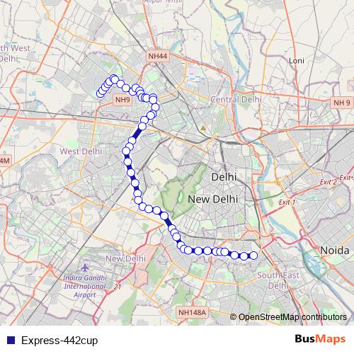 Express-442cup bus Line Map