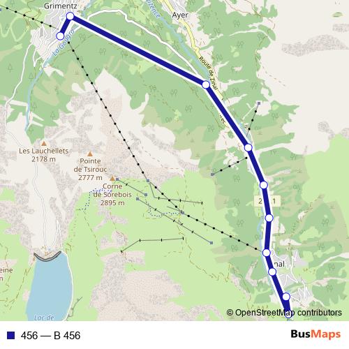 456 bus Line Map