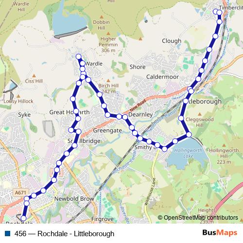 456 bus Line Map